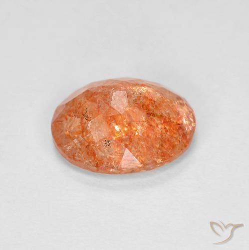 9,17 ctw natürlicher tieforange Sonnenstein, Oval, Transparent