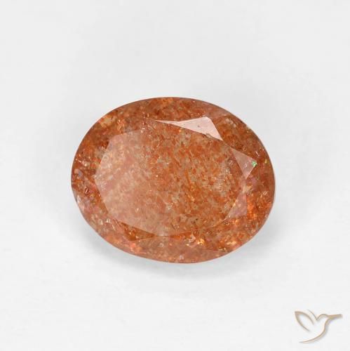 9,17 ctw natürlicher rötlich-orange Sonnenstein, Oval, Transparent