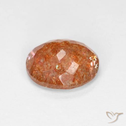 9,17 ctw natürlicher rötlich-orange Sonnenstein, Oval, Transparent