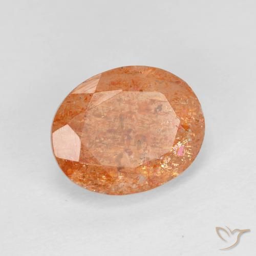 9,17 ctw natürlicher rötlich-orange Sonnenstein, Oval, Transparent