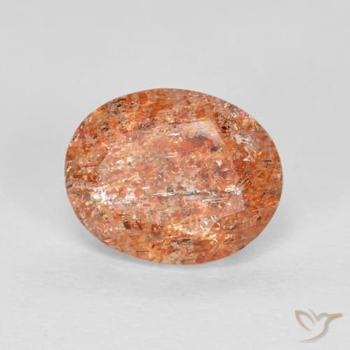 2.62ct Natürlicher Mittelorange Sonnenstein, Oval, Transparent