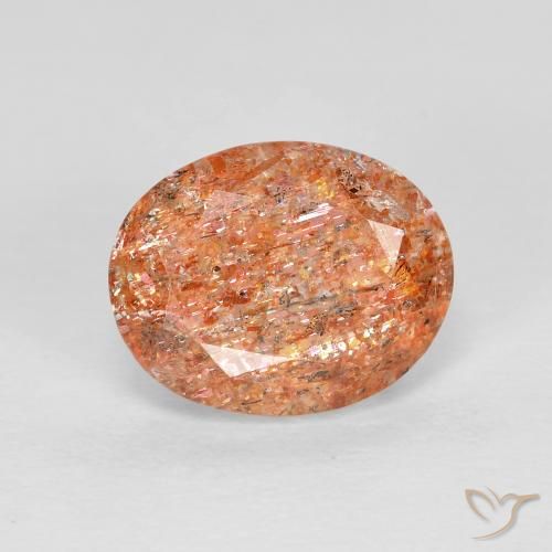 9,17 ctw natürlicher Mittelorange Sonnenstein, Oval, Transparent