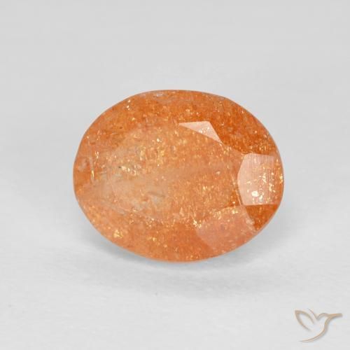 2.51ct Natürlicher tieforange Sonnenstein, Oval, Transparent