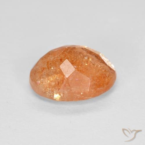 9,17 ctw natürlicher tieforange Sonnenstein, Oval, Transparent