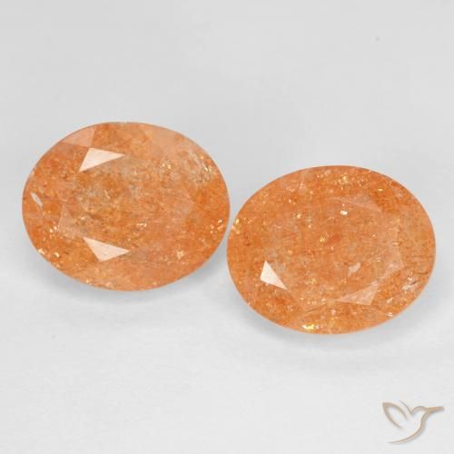 5.50ctw Natürlicher tieforange Sonnenstein, Oval, Transparent