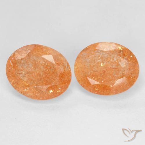 5.50 ct natürliche tieforange Sonnenstein-Edelsteine, Oval, Transparent