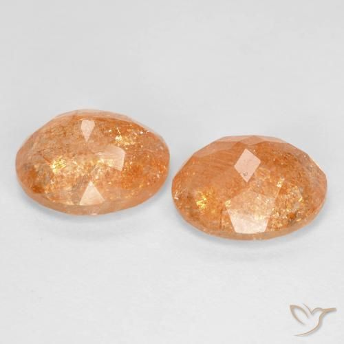 5.50 ct natürliche tieforange Sonnenstein-Edelsteine, Oval, Transparent
