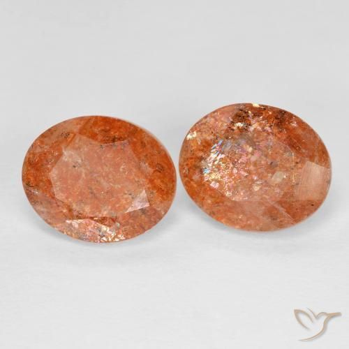 4.80ctw Natürlicher rötlich-orange Sonnenstein, Oval, Transparent
