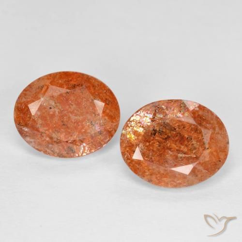 4.80 ct natürliche rötlich-orange Sonnenstein-Edelsteine, Oval, Transparent