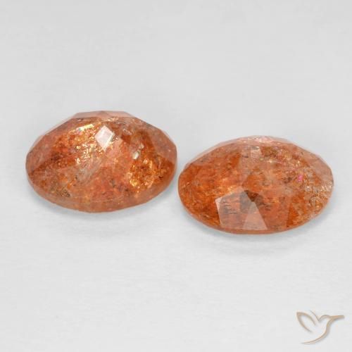 4.80 ct natürliche rötlich-orange Sonnenstein-Edelsteine, Oval, Transparent