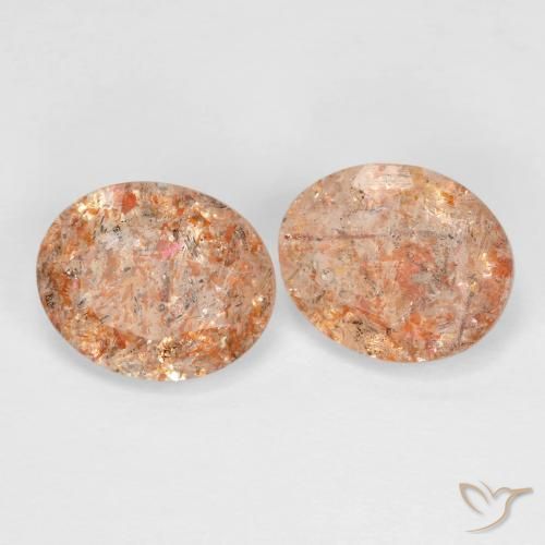 4.08 ct natürliche hellorange Sonnenstein-Edelsteine, Oval, Transparent