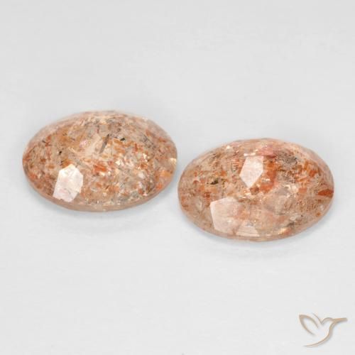 4.08 ct natürliche hellorange Sonnenstein-Edelsteine, Oval, Transparent