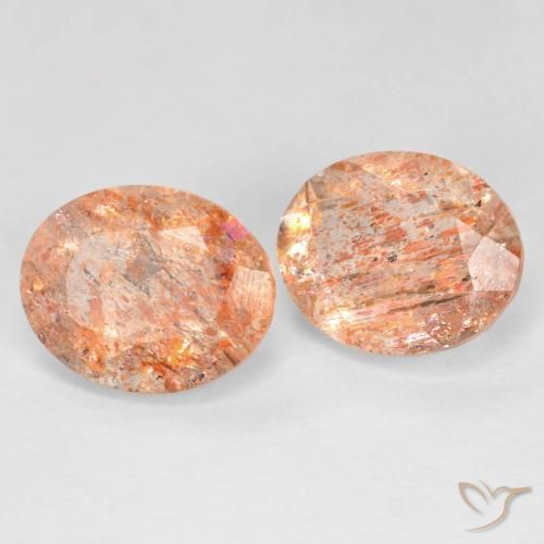 5.07ctw Natürlicher hellorange Sonnenstein, Oval, Transparent