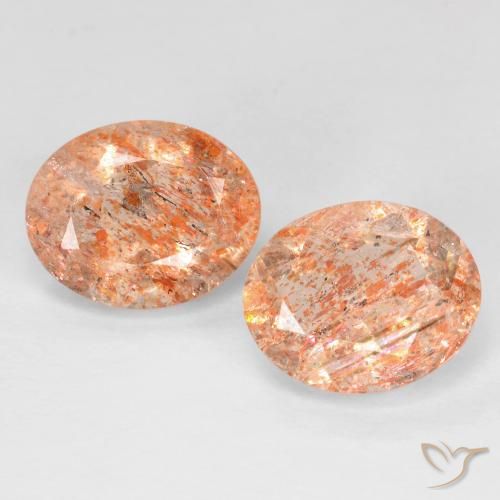 5.07 ct natürliche hellorange Sonnenstein-Edelsteine, Oval, Transparent