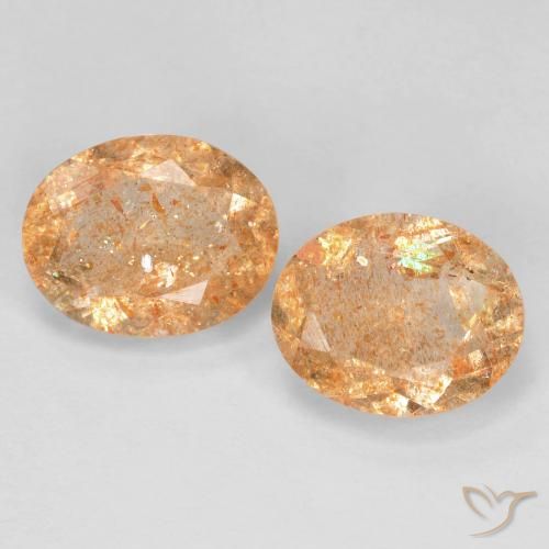 4.83ctw Natürlicher Helles Pfirsichgold Sonnenstein, Oval, Transparent
