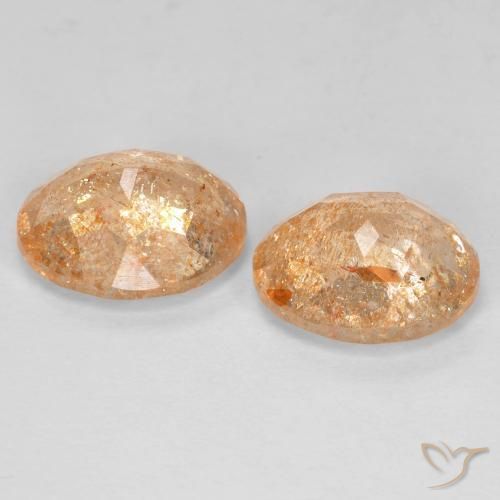 4.83 ct natürliche Helles Pfirsichgold Sonnenstein-Edelsteine, Oval, Transparent