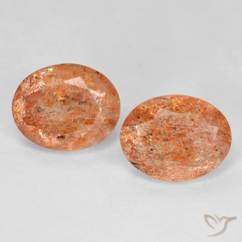 4.92ctw Natürlicher Mittelorange Sonnenstein, Oval, Transparent