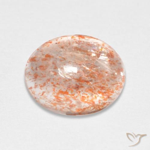 1.68ct Natürlicher Helle Tigerorange Sonnenstein, Oval, Lichtdurchlässig