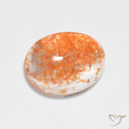 1.73ct Natürlicher tieforange Sonnenstein, Oval, Lichtdurchlässig