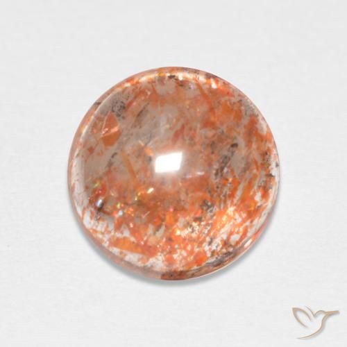 1.98ct Natürlicher rötlich-orange Sonnenstein, Runden, Lichtdurchlässig
