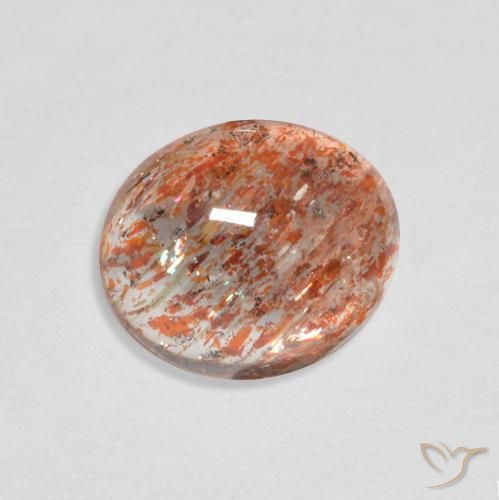2.17ct Natürlicher rötlich-orange Sonnenstein, Oval, Lichtdurchlässig