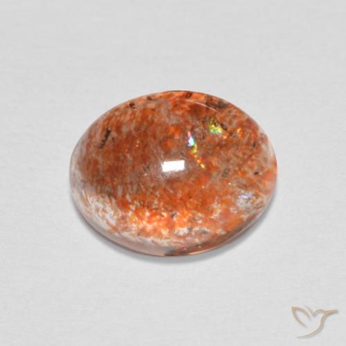 9,17 ctw natürlicher rötlich-orange Sonnenstein, Oval, Lichtdurchlässig