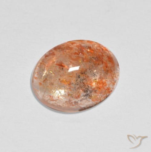 1.68ct Natürlicher Ingwer-Orange Sonnenstein, Oval, Lichtdurchlässig