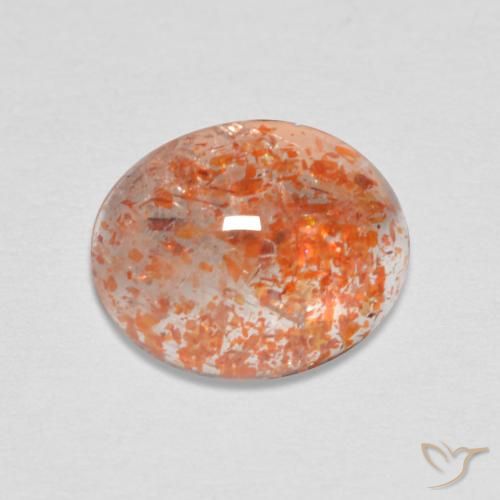 2.07ct Natürlicher rötlich-orange Sonnenstein, Oval, Lichtdurchlässig