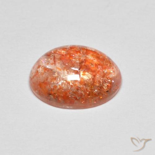 9,17 ctw natürlicher rötlich-orange Sonnenstein, Oval, Lichtdurchlässig
