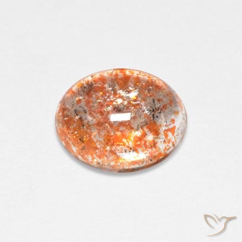 1.45ct Natürlicher Mittelorange Sonnenstein, Oval, Lichtdurchlässig