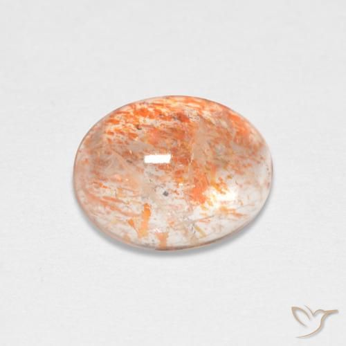 1.67ct Natürlicher Helle Tigerorange Sonnenstein, Oval, Lichtdurchlässig
