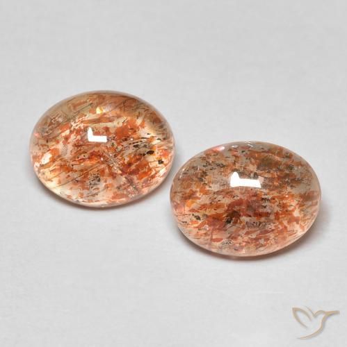 3.93 ct natürliche hellorange Sonnenstein-Edelsteine, Oval, Lichtdurchlässig