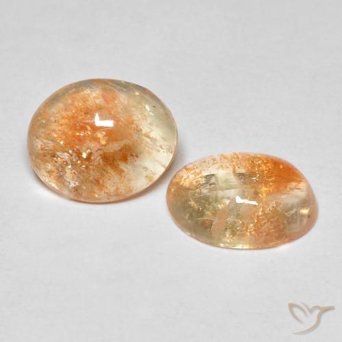 3.67ctw Natürlicher Cantaloupe-Orange Sonnenstein, Oval, Lichtdurchlässig
