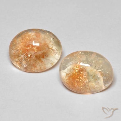 3.67 ct natürliche Cantaloupe-Orange Sonnenstein-Edelsteine, Oval, Lichtdurchlässig