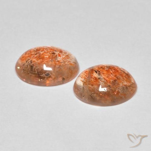 3.14 ct natürliche Warmes Orange Sonnenstein-Edelsteine, Oval, Lichtdurchlässig