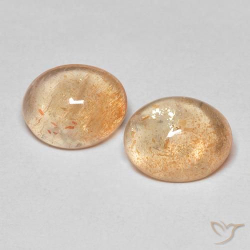 3.30 ct natürliche Helle Pfirsichorange Sonnenstein-Edelsteine, Oval, Lichtdurchlässig