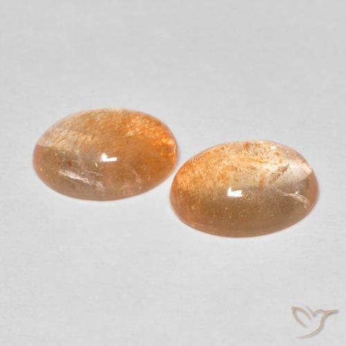 3.30 ct natürliche Helle Pfirsichorange Sonnenstein-Edelsteine, Oval, Lichtdurchlässig