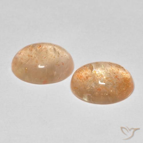 5.18 ct natürliche Helle Pfirsichorange Sonnenstein-Edelsteine, Oval, Lichtdurchlässig