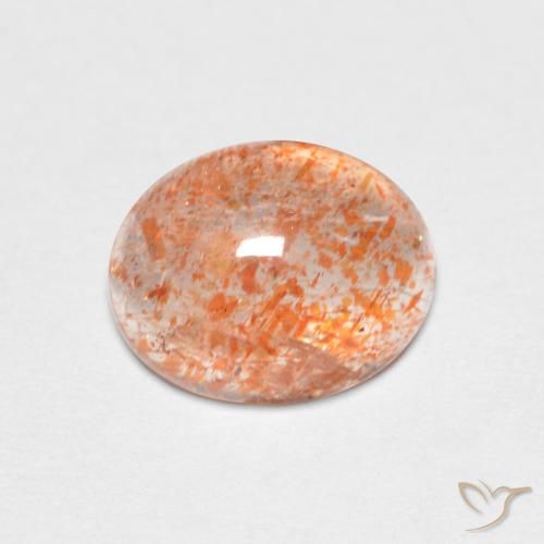 1.51ct Natürlicher Mittelorange Sonnenstein, Oval, Lichtdurchlässig