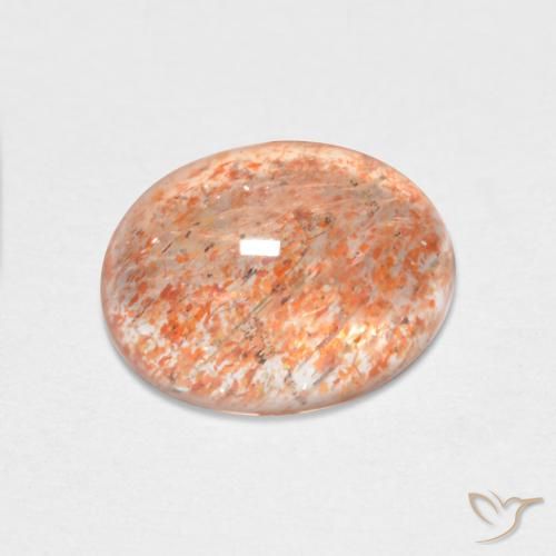 1.68ct Natürlicher Ingwer-Orange Sonnenstein, Oval, Lichtdurchlässig