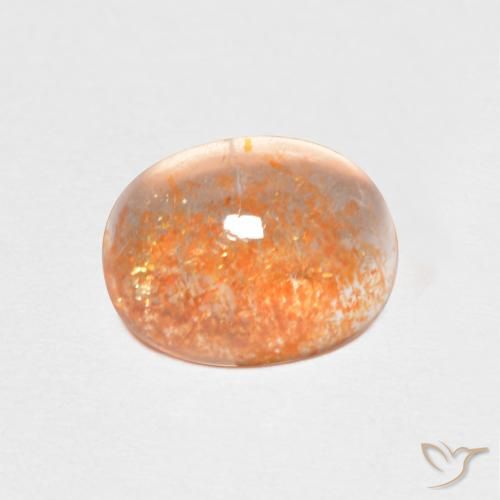 1.46ct Natürlicher Medium Light-Orange Sonnenstein, Oval, Lichtdurchlässig