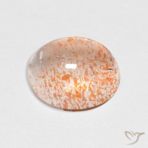 1.64ct Natürlicher hellorange Sonnenstein, Oval, Transparent