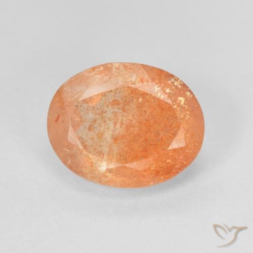 2.83ct Natürlicher tieforange Sonnenstein, Oval, Lichtdurchlässig