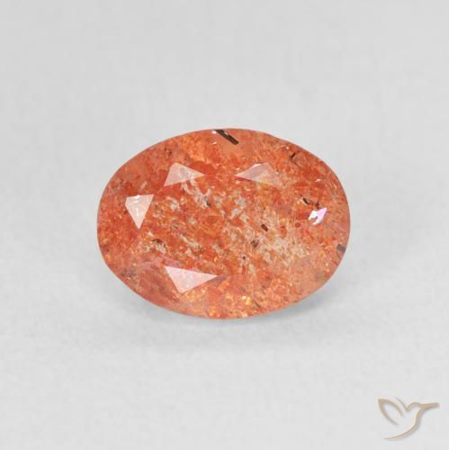 1.24ct Natürlicher Mittelorange Sonnenstein, Oval, Lichtdurchlässig