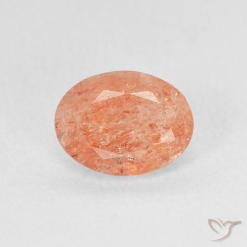 1.22ct Natürlicher Mittelorange Sonnenstein, Oval, Lichtdurchlässig