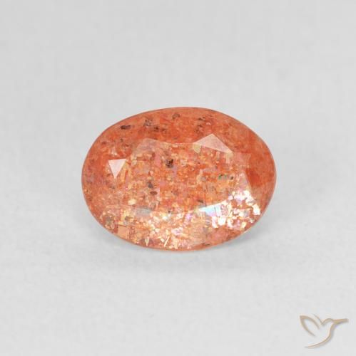 1.13ct Natürlicher hellorange Sonnenstein, Oval, Lichtdurchlässig