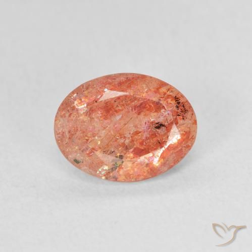 1.20ct Natürlicher hellorange Sonnenstein, Oval, Lichtdurchlässig