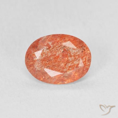0.92ct Natürlicher hellorange Sonnenstein, Oval, Lichtdurchlässig