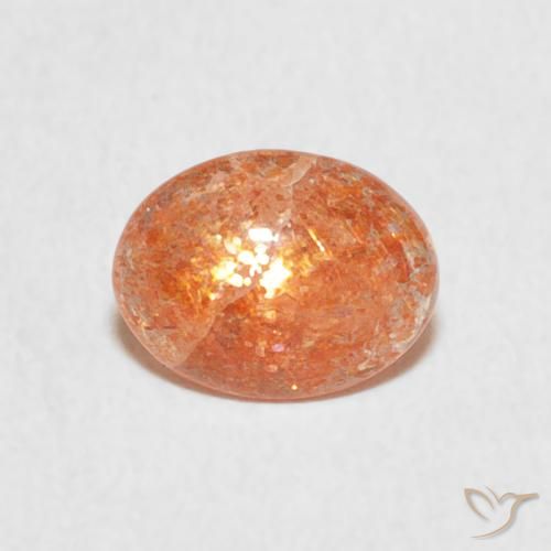 0.88ct Natürlicher Ingwer-Orange Sonnenstein, Oval, Lichtdurchlässig