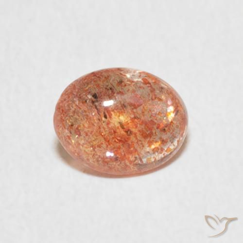 0.77ct Natürlicher Ingwer-Orange Sonnenstein, Oval, Lichtdurchlässig